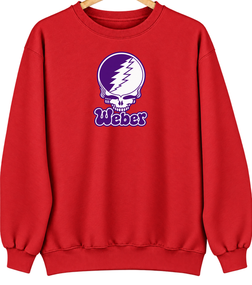 Weber State Stealie Premium Unisex Crewneck — Design: Weber State University — Red