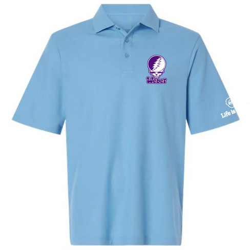Weber State Stealie Premium Unisex Polo — Design: Weber State University — Blue
