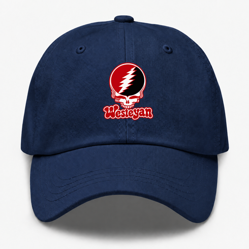 Wesleyan Stealie Premium Unisex Dad Hat — Design: Wesleyan University — Navy