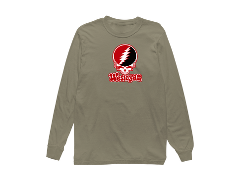 Wesleyan Stealie Premium Unisex Long-Sleeve — Design: Wesleyan University — Sandstone