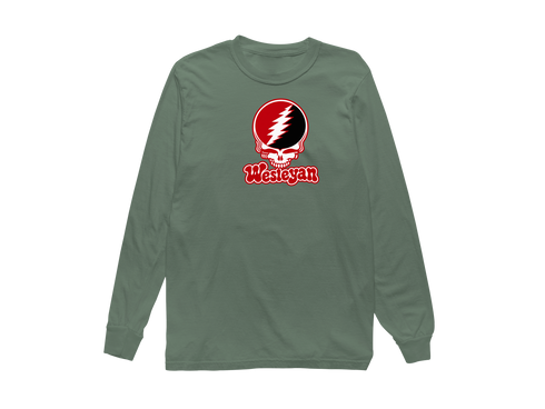 Wesleyan Stealie Premium Unisex Long-Sleeve — Design: Wesleyan University — Light Green