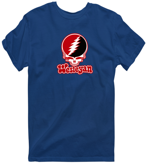 Wesleyan Stealie Premium Unisex T-Shirt — Design: Wesleyan University — Navy
