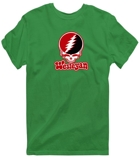 Wesleyan Stealie Premium Unisex T-Shirt — Design: Wesleyan University — Irish Green