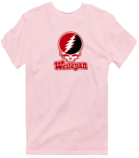 Wesleyan Stealie Premium Unisex T-Shirt — Design: Wesleyan University — Light Pink