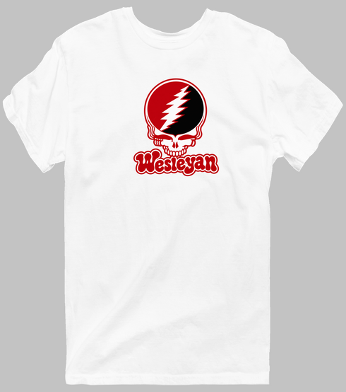 Wesleyan Stealie Premium Unisex T-Shirt — Design: Wesleyan University — White