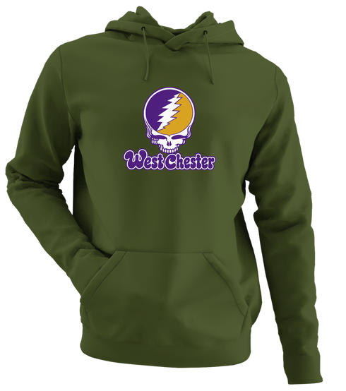 West Chester Stealie Premium Unisex Hoodie — Design: West Chester University — Military Green