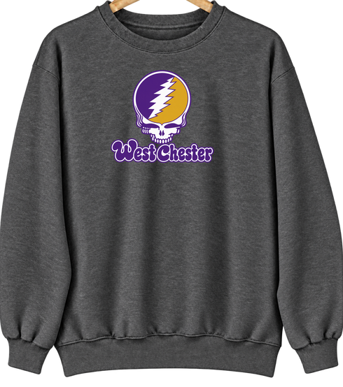 West Chester Stealie Premium Unisex Crewneck — Design: West Chester University — Dark Heather
