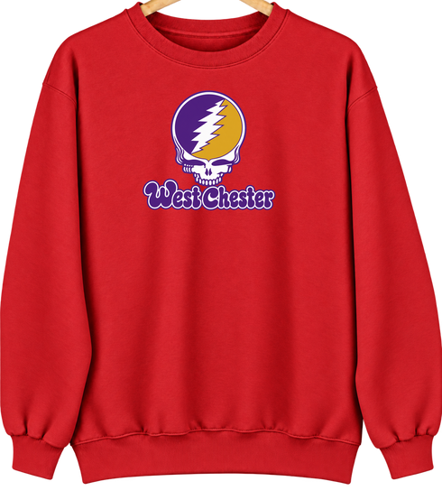 West Chester Stealie Premium Unisex Crewneck — Design: West Chester University — Red