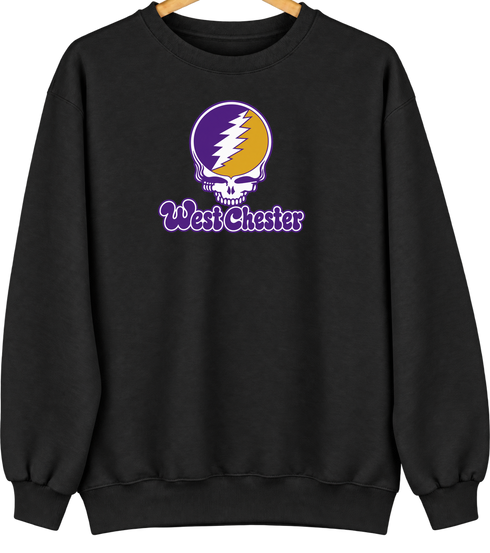 West Chester Stealie Premium Unisex Crewneck — Design: West Chester University — Black