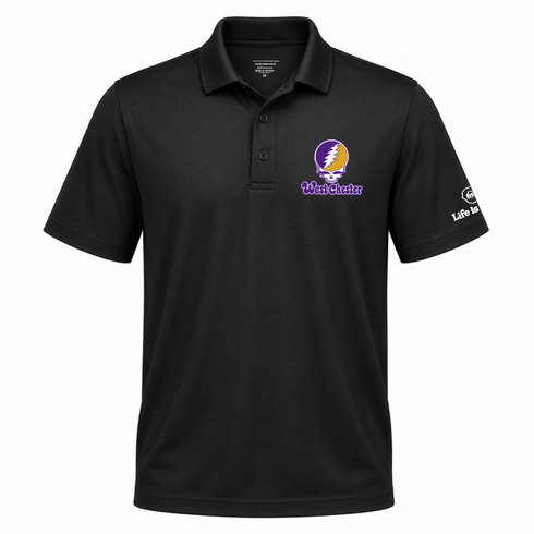 West Chester Stealie Premium Unisex Polo — Design: West Chester University — Black
