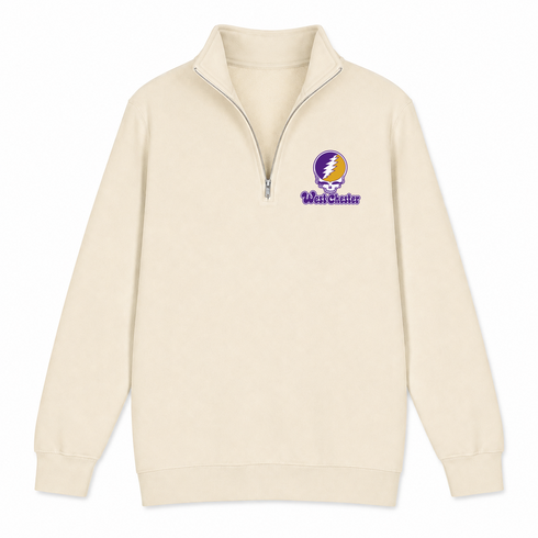 West Chester Stealie Premium Unisex Quarter-Zip — Design: West Chester University — Sand