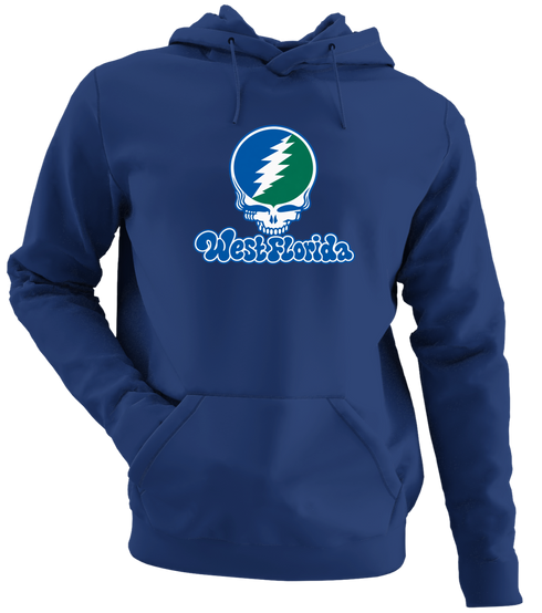 West Florida Stealie Premium Unisex Hoodie — Design: West Florida University of — Navy