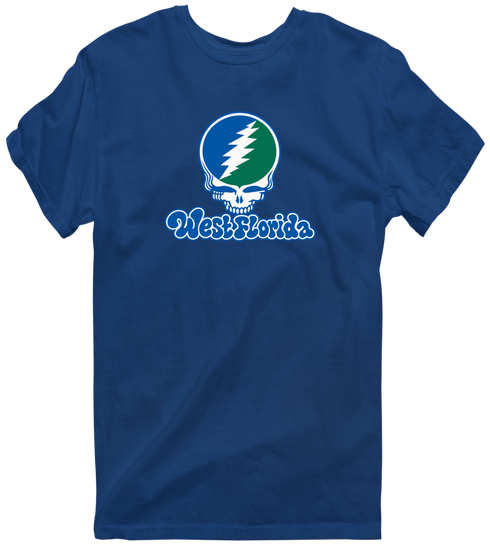 West Florida Stealie Premium Unisex T-Shirt — Design: West Florida University of — Navy