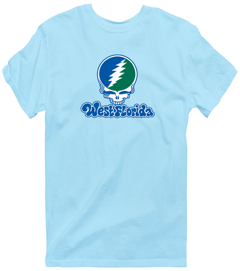 West Florida Stealie Premium Unisex T-Shirt — Design: West Florida University of — Light Blue