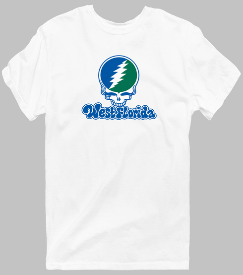 West Florida Stealie Premium Unisex T-Shirt — Design: West Florida University of — White