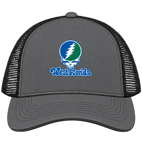 West Florida Stealie Premium Unisex Trucker Cap — Design: West Florida University of — Charcoal/Black