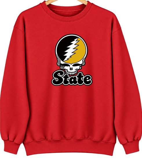 West Virgina Stealie Premium Unisex Crewneck — Design: West Virginia State University — Red
