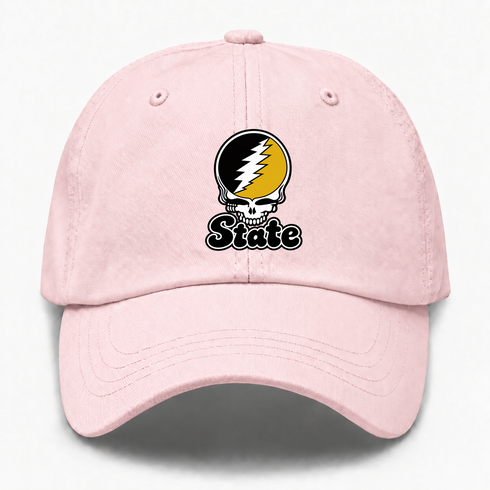 West Virgina Stealie Premium Unisex Dad Hat — Design: West Virginia State University — Pink