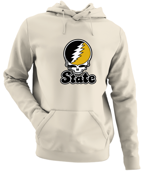 West Virgina Stealie Premium Unisex Hoodie — Design: West Virginia State University — Sand