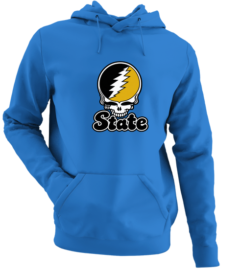 West Virgina Stealie Premium Unisex Hoodie — Design: West Virginia State University — Heather Royal