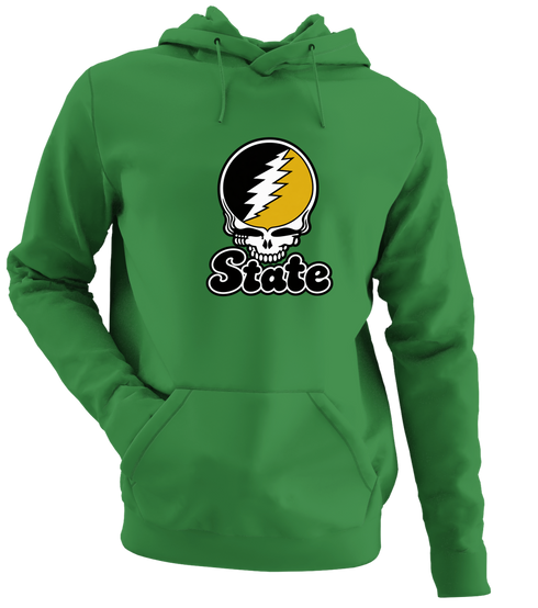 West Virgina Stealie Premium Unisex Hoodie — Design: West Virginia State University — Irish Green