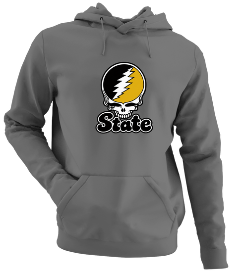 West Virgina Stealie Premium Unisex Hoodie — Design: West Virginia State University — Charcoal