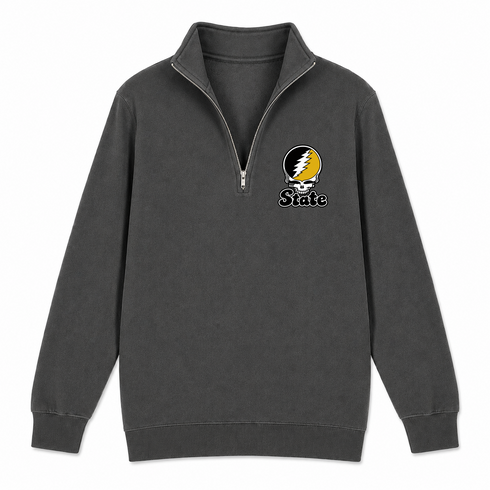 West Virgina Stealie Premium Unisex Quarter-Zip — Design: West Virginia State University — Charcoal