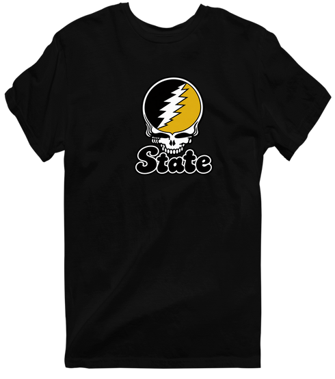 West Virgina Stealie Premium Unisex T-Shirt — Design: West Virginia State University — Black