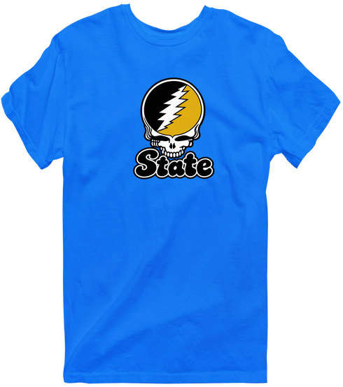 West Virgina Stealie Premium Unisex T-Shirt — Design: West Virginia State University — Royal
