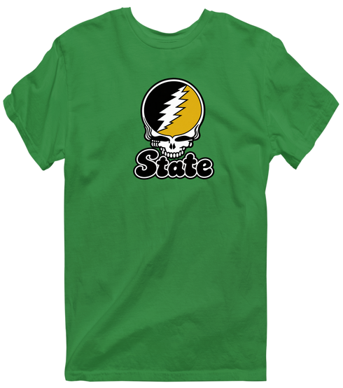 West Virgina Stealie Premium Unisex T-Shirt — Design: West Virginia State University — Irish Green