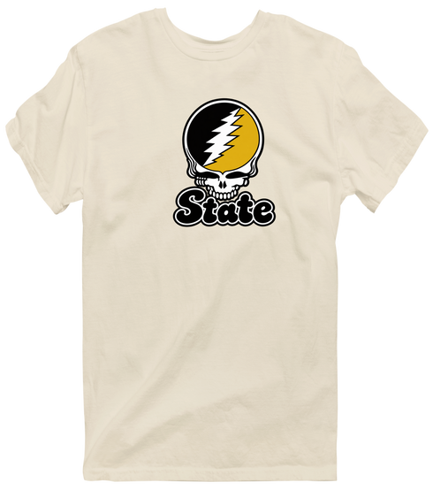 West Virgina Stealie Premium Unisex T-Shirt — Design: West Virginia State University — Sand