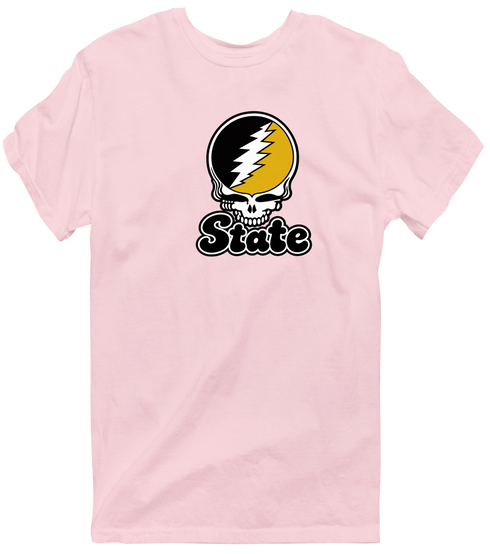 West Virgina Stealie Premium Unisex T-Shirt — Design: West Virginia State University — Light Pink