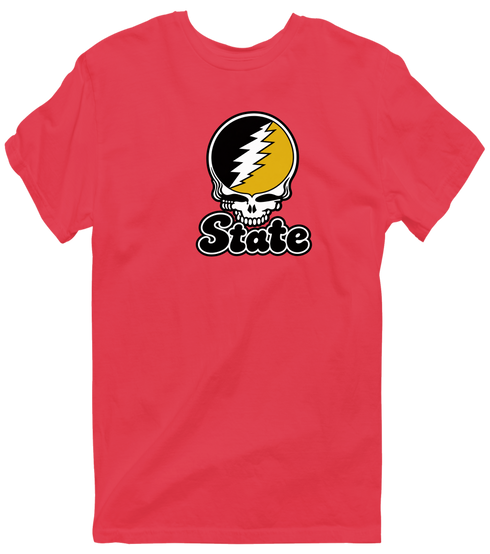 West Virgina Stealie Premium Unisex T-Shirt — Design: West Virginia State University — Heather Red