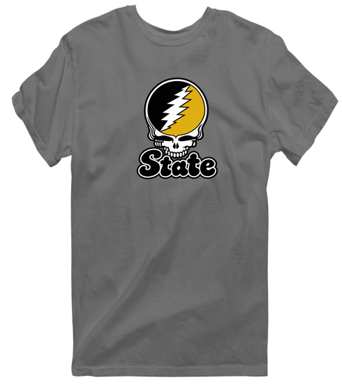 West Virgina Stealie Premium Unisex T-Shirt — Design: West Virginia State University — Charcoal