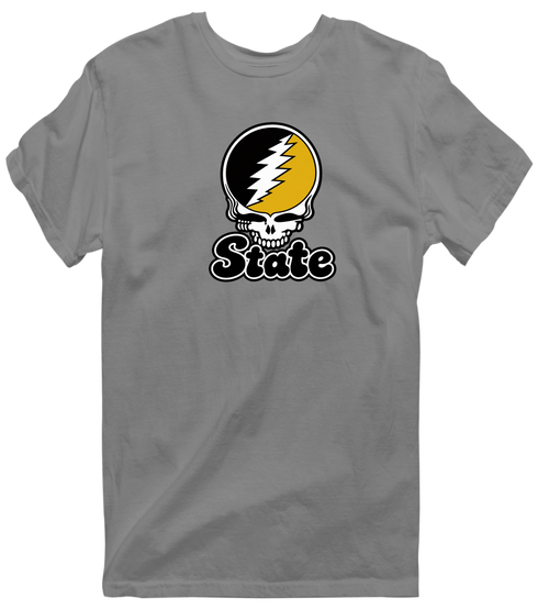 West Virgina Stealie Premium Unisex T-Shirt — Design: West Virginia State University — Dark Heather