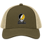 West Virgina Stealie Premium Unisex Trucker Cap — Design: West Virginia State University — Moss/Khaki