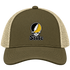 West Virgina Stealie Premium Unisex Trucker Cap — Design: West Virginia State University — Moss/Khaki