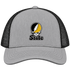 West Virgina Stealie Premium Unisex Trucker Cap — Design: West Virginia State University — Heather Grey/Black