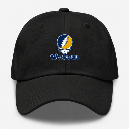 West Virginia Stealie Premium Unisex Dad Hat — Design: West Virginia University — Black