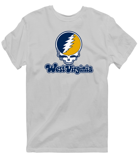West Virginia Stealie Premium Unisex T-Shirt — Design: West Virginia University — Sport Grey