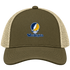 West Virginia Stealie Premium Unisex Trucker Cap — Design: West Virginia University — Moss/Khaki