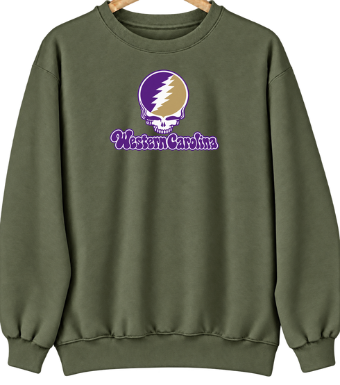 Western Carolina Stealie Premium Unisex Crewneck — Military Green