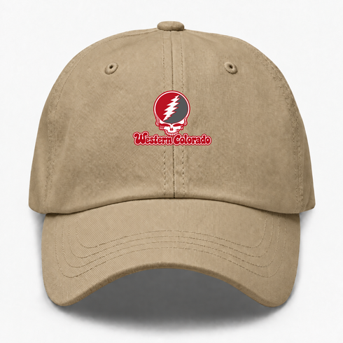 Western Colorado Stealie Premium Unisex Dad Hat — Design: Western State Colorado University — Khaki