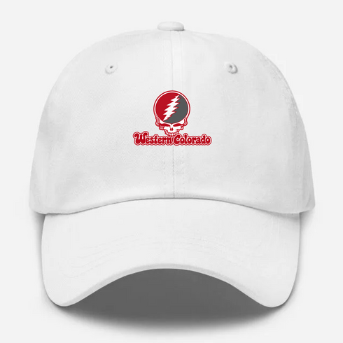 Western Colorado Stealie Premium Unisex Dad Hat — Design: Western State Colorado University — White