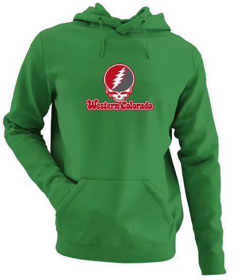 Western Colorado Stealie Premium Unisex Hoodie — Design: Western State Colorado University — Irish Green