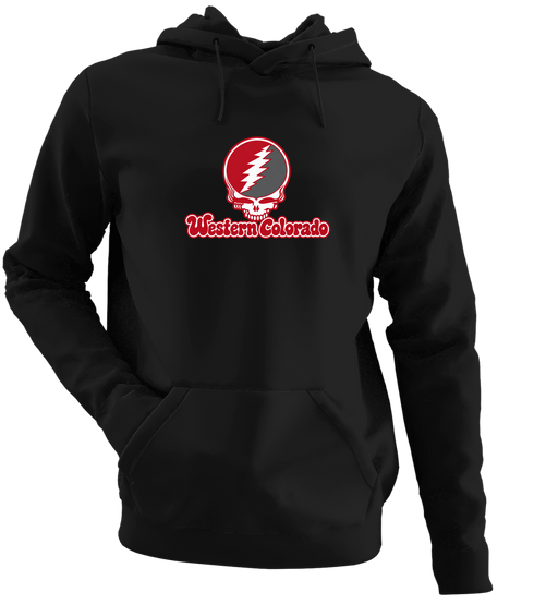 Western Colorado Stealie Premium Unisex Hoodie — Design: Western State Colorado University — Black
