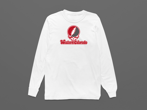 Western Colorado Stealie Premium Unisex Long-Sleeve — Design: Western State Colorado University — White