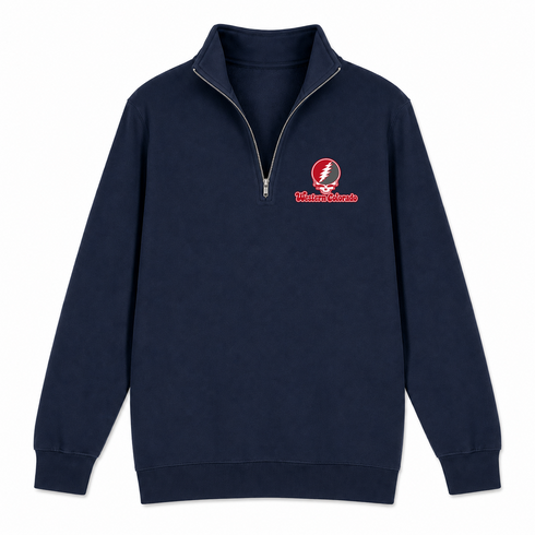 Western Colorado Stealie Premium Unisex Quarter-Zip — Design: Western State Colorado University — Navy