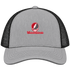 Western Colorado Stealie Premium Unisex Trucker Cap — Design: Western State Colorado University — Heather Grey/Black