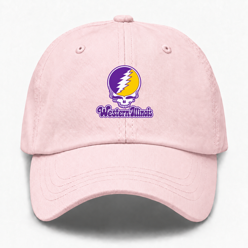 Western Illinois Stealie Premium Unisex Dad Hat — Design: Western Illinois University — Pink